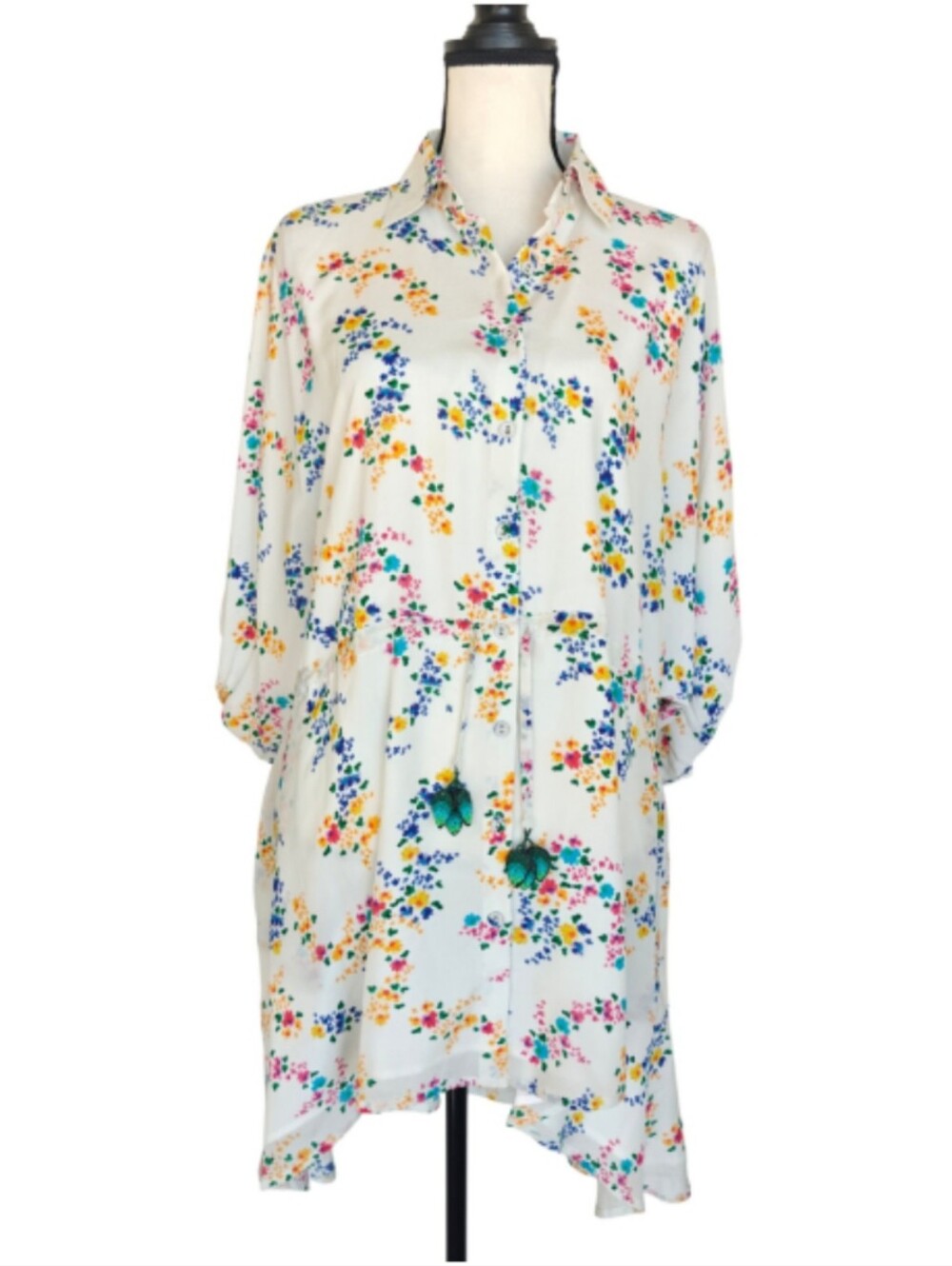 All Things Mochi White Floral Dress Size XS New